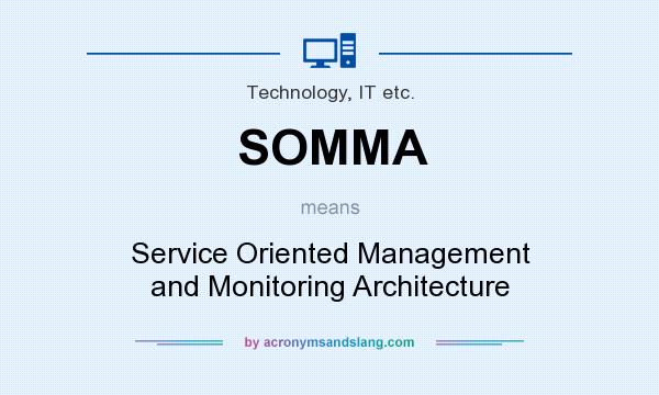 What does SOMMA mean? It stands for Service Oriented Management and Monitoring Architecture