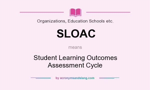 What does SLOAC mean? It stands for Student Learning Outcomes Assessment Cycle