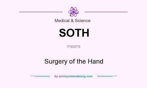 What does SOTH mean? It stands for Surgery of the Hand