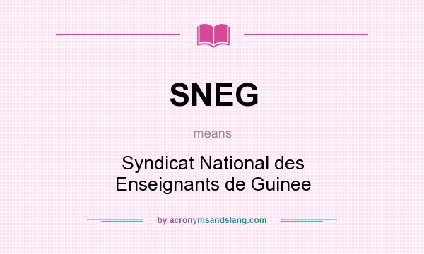 What does SNEG mean? It stands for Syndicat National des Enseignants de Guinee