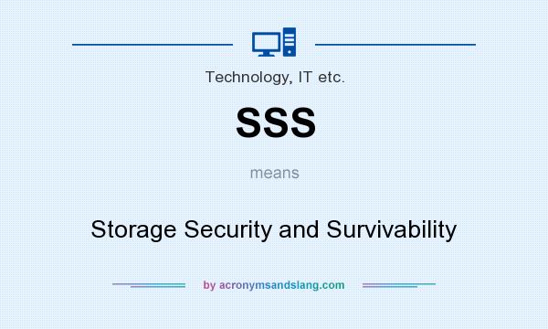 What does SSS mean? It stands for Storage Security and Survivability