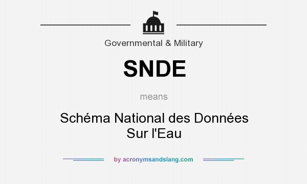 What does SNDE mean? It stands for Schéma National des Données Sur l`Eau