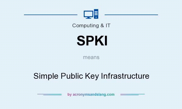 What does SPKI mean? It stands for Simple Public Key Infrastructure