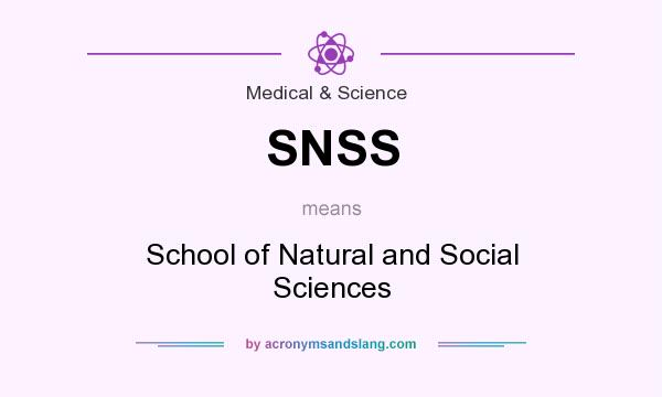 What does SNSS mean? It stands for School of Natural and Social Sciences