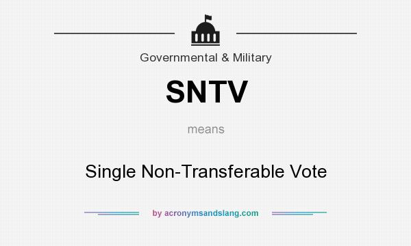 What does SNTV mean? It stands for Single Non-Transferable Vote