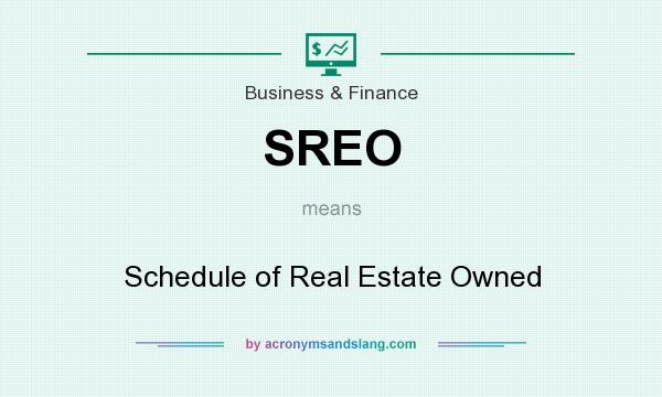 What does SREO mean? It stands for Schedule of Real Estate Owned