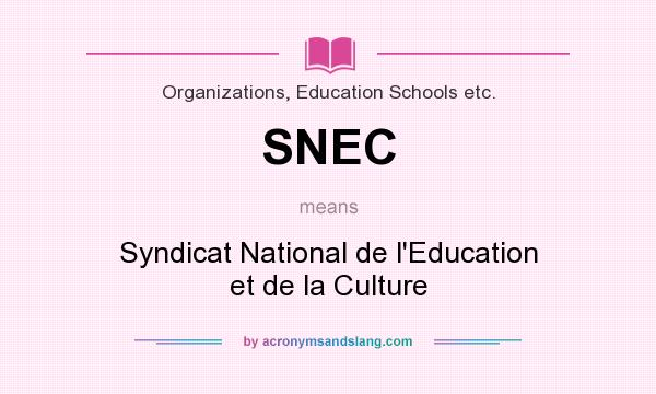 What does SNEC mean? It stands for Syndicat National de l`Education et de la Culture