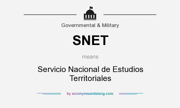 What does SNET mean? It stands for Servicio Nacional de Estudios Territoriales