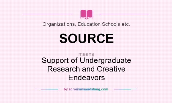 What does SOURCE mean? It stands for Support of Undergraduate Research and Creative Endeavors