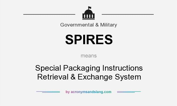 What does SPIRES mean? It stands for Special Packaging Instructions Retrieval & Exchange System