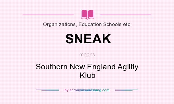 What does SNEAK mean? It stands for Southern New England Agility Klub