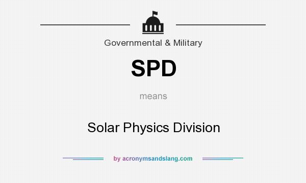 What does SPD mean? It stands for Solar Physics Division