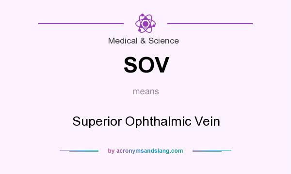 What does SOV mean? It stands for Superior Ophthalmic Vein