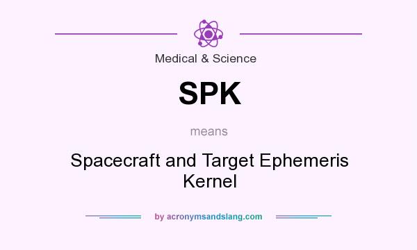 What does SPK mean? It stands for Spacecraft and Target Ephemeris Kernel