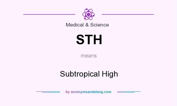 What does STH mean? It stands for Subtropical High