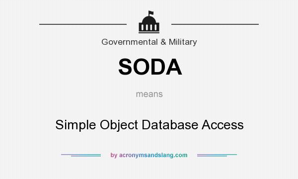 What does SODA mean? It stands for Simple Object Database Access