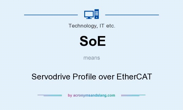 What does SoE mean? It stands for Servodrive Profile over EtherCAT