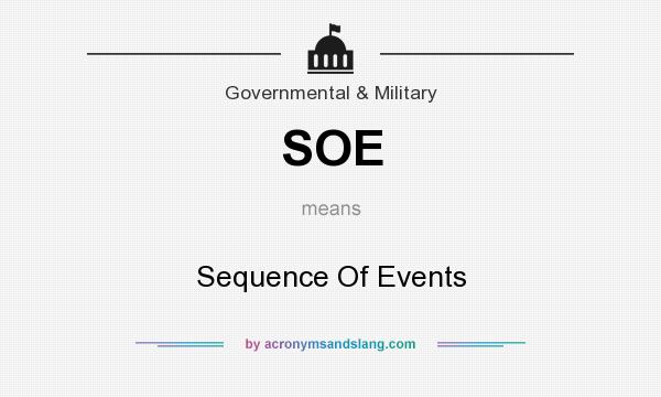 What does SOE mean? It stands for Sequence Of Events