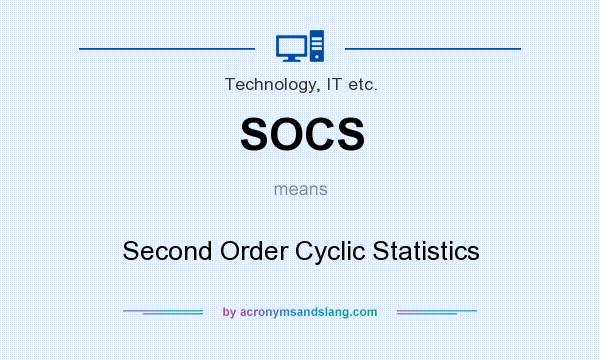What does SOCS mean? It stands for Second Order Cyclic Statistics