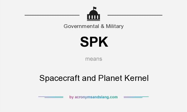 What does SPK mean? It stands for Spacecraft and Planet Kernel