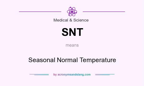 What does SNT mean? It stands for Seasonal Normal Temperature