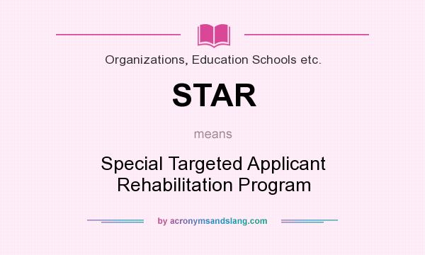 What does STAR mean? It stands for Special Targeted Applicant Rehabilitation Program
