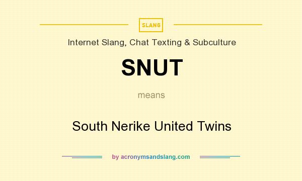 What does SNUT mean? It stands for South Nerike United Twins