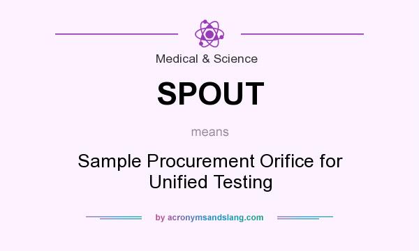 What does SPOUT mean? It stands for Sample Procurement Orifice for Unified Testing