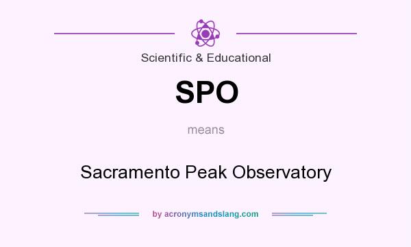 What does SPO mean? It stands for Sacramento Peak Observatory