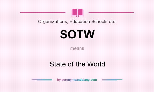 What does SOTW mean? It stands for State of the World