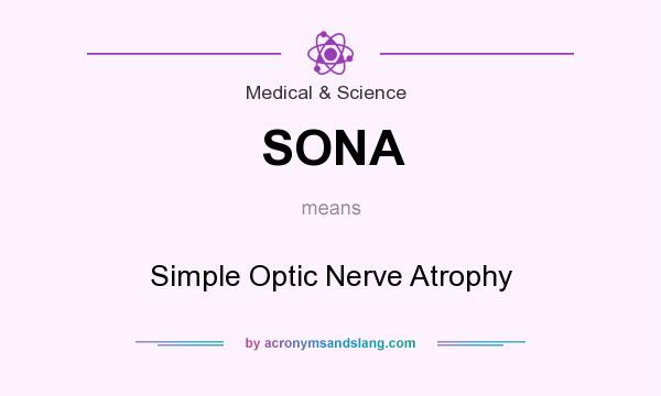 What does SONA mean? It stands for Simple Optic Nerve Atrophy