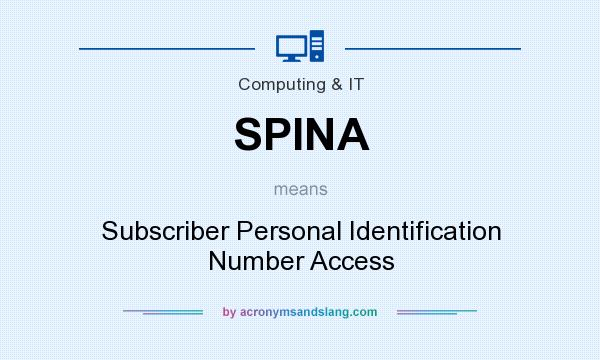 What does SPINA mean? It stands for Subscriber Personal Identification Number Access