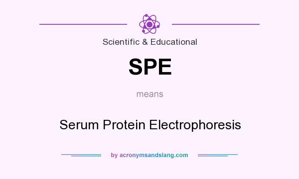What does SPE mean? It stands for Serum Protein Electrophoresis