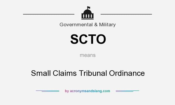 What does SCTO mean? It stands for Small Claims Tribunal Ordinance