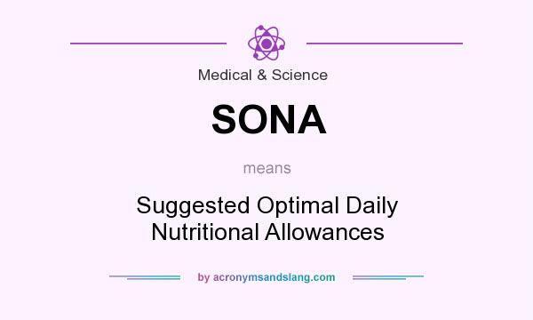 What does SONA mean? It stands for Suggested Optimal Daily Nutritional Allowances