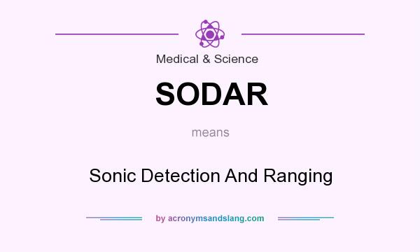 What does SODAR mean? It stands for Sonic Detection And Ranging