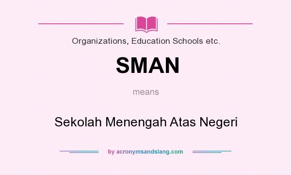 What does SMAN mean? It stands for Sekolah Menengah Atas Negeri