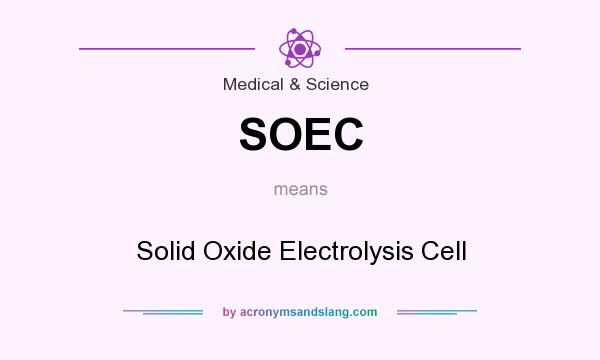 What does SOEC mean? It stands for Solid Oxide Electrolysis Cell