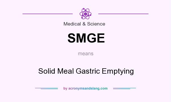 What does SMGE mean? It stands for Solid Meal Gastric Emptying