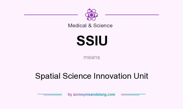 What does SSIU mean? It stands for Spatial Science Innovation Unit