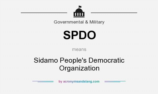 What does SPDO mean? It stands for Sidamo People`s Democratic Organization