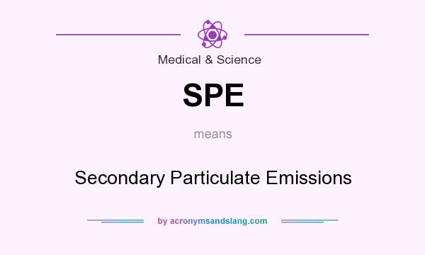 What does SPE mean? It stands for Secondary Particulate Emissions