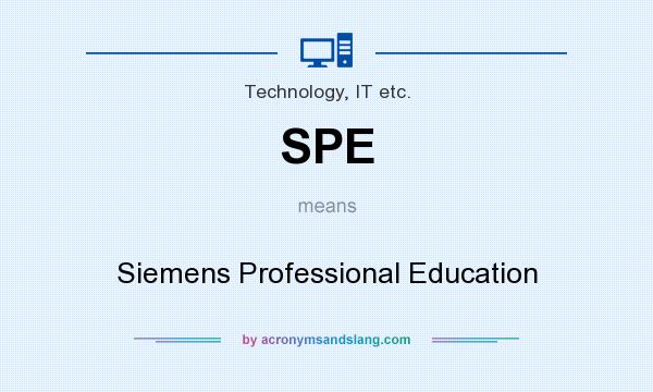 What does SPE mean? It stands for Siemens Professional Education