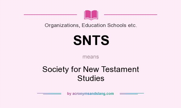 What does SNTS mean? It stands for Society for New Testament Studies