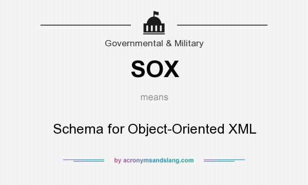 What does SOX mean? It stands for Schema for Object-Oriented XML