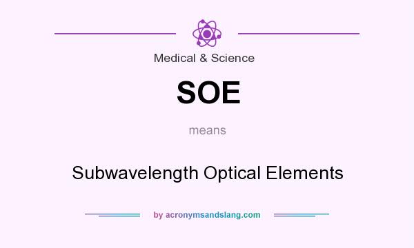 What does SOE mean? It stands for Subwavelength Optical Elements