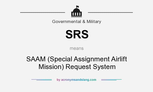 What does SRS mean? It stands for SAAM (Special Assignment Airlift Mission) Request System