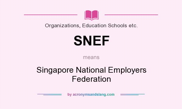 What does SNEF mean? It stands for Singapore National Employers Federation