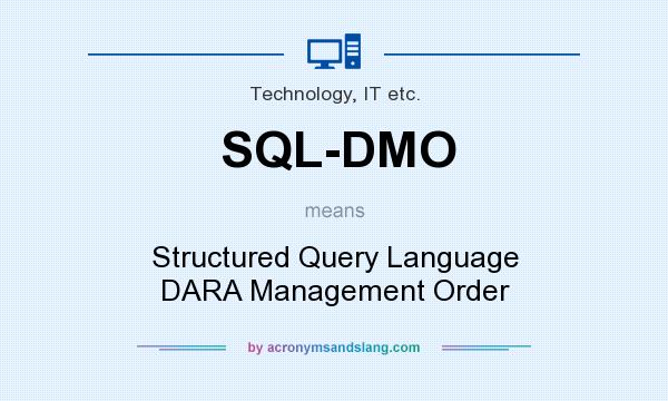 What does SQL-DMO mean? It stands for Structured Query Language DARA Management Order