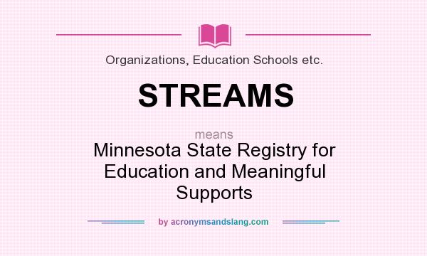 What does STREAMS mean? It stands for Minnesota State Registry for Education and Meaningful Supports